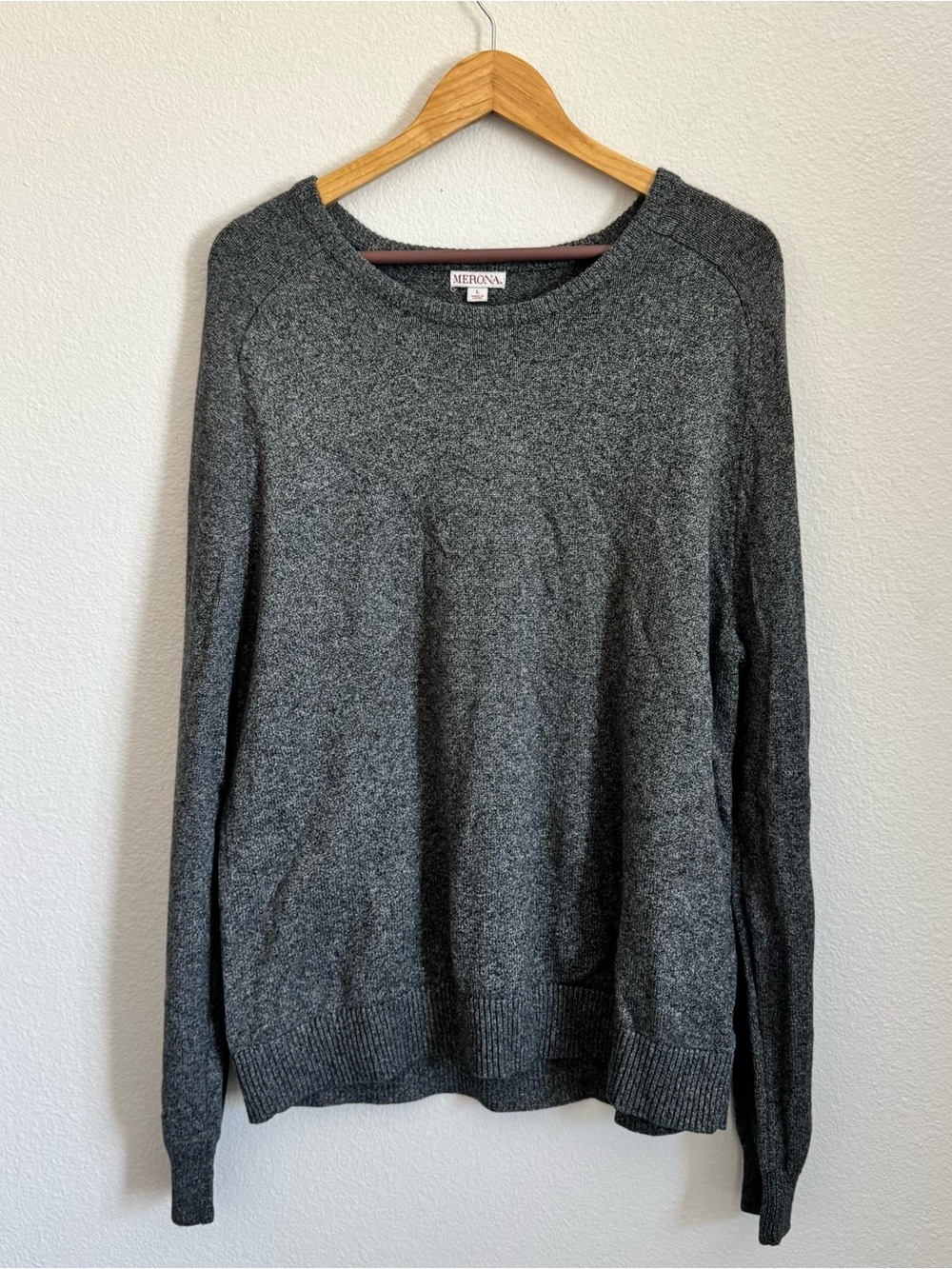 Merona Men's Charcoal Gray Crewneck Sweater L